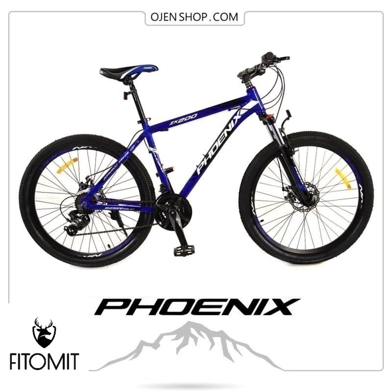 دوچرخه phoenix فونیکس ۲۶ اینچ ، ۲۱ دنده لوازم شیمانو اصلی مدل phoenix zk200 رنگ آبی