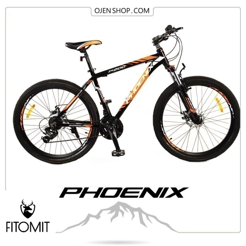 دوچرخه phoenix فونیکس ۲۶ اینچ ، ۲۱ دنده لوازم شیمانو اصلی مدل phoenix zk200 رنگ نارنجی