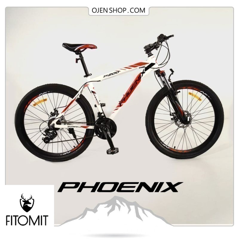 دوچرخه phoenix فونیکس ۲۶ اینچ ، ۲۱ دنده لوازم شیمانو اصلی مدل phoenix zk200 رنگ سفید