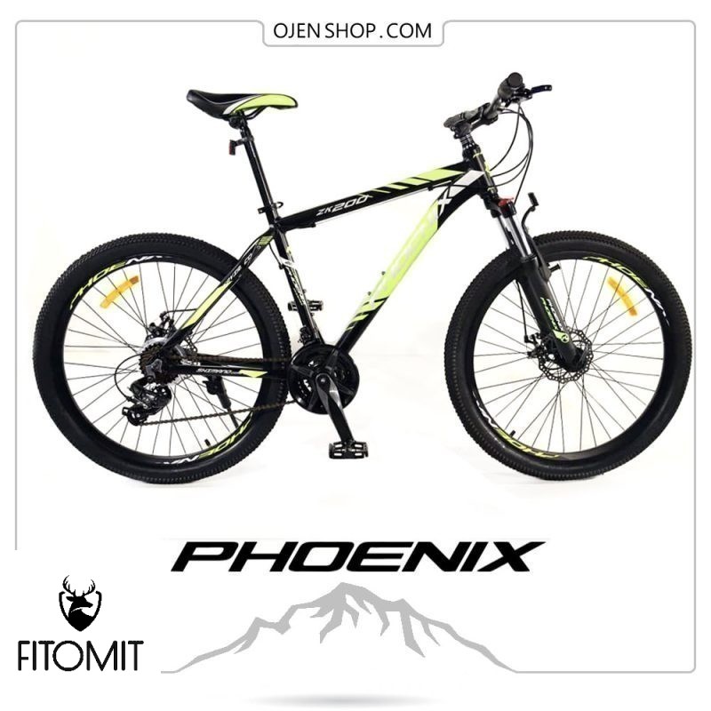 دوچرخه phoenix فونیکس ۲۶ اینچ ، ۲۱ دنده لوازم شیمانو اصلی مدل phoenix zk200 رنگ سبز