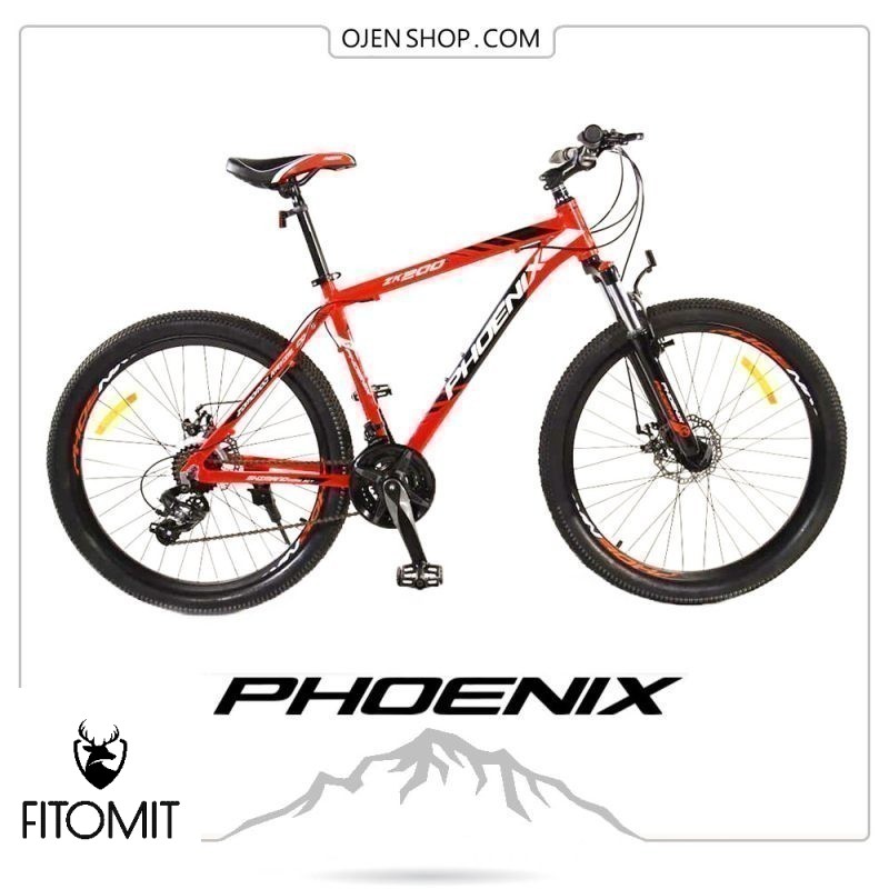 دوچرخه phoenix فونیکس ۲۶ اینچ ، ۲۱ دنده لوازم شیمانو اصلی مدل phoenix zk200 رنگ قرمز