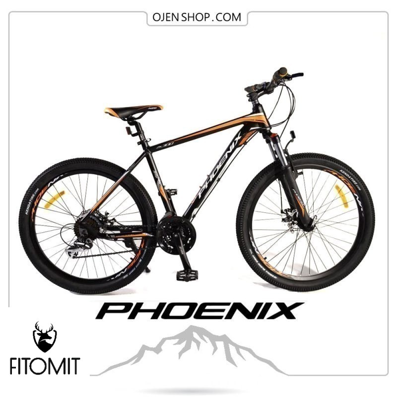 دوچرخه phoenix فونیکس ۲۶ اینچ ، ۲۱ دنده لوازم شیمانو اصلی مدل phoenix zk300 رنگ مشکی نارنجی