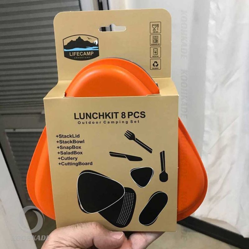 ست ظرف مثلثی 8 تیکه لایف کمپ LIFE CAMP LunchKit