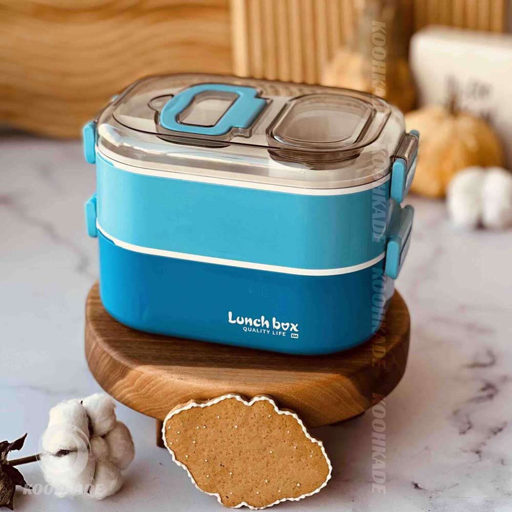 ظرف غذا دوطبقه lunchbox750ml