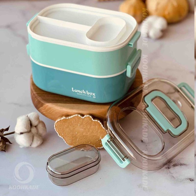 ظرف غذا دوطبقه lunchbox750ml