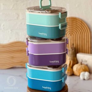 ظرف غذا دوطبقه lunchbox750ml