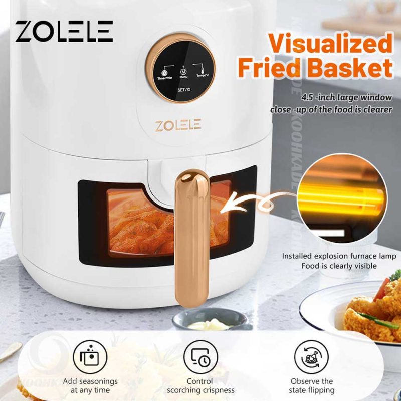 هواپز شیائومی مدل Zolele ZA004 Air Fryer | سرخ کن بدون روغن و هواپز 4.5 لیتری شیائومی مدل ZOLELE Air Fryer ZA004 |‌سرخ کن شیائومی مدل ZOLELE ZA004 | دستگاه هواپز زوله له مدل ZA004 4.5L ا ZOLELE ZA004 Air Fryer 4.5L |‌سرخ‌کن بدون روغن(هواپز) شیائومی مدل Zolele ZA004 Air Fryer