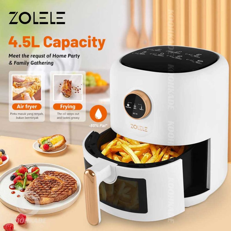 هواپز شیائومی مدل Zolele ZA004 Air Fryer | سرخ کن بدون روغن و هواپز 4.5 لیتری شیائومی مدل ZOLELE Air Fryer ZA004 |‌سرخ کن شیائومی مدل ZOLELE ZA004 | دستگاه هواپز زوله له مدل ZA004 4.5L ا ZOLELE ZA004 Air Fryer 4.5L |‌سرخ‌کن بدون روغن(هواپز) شیائومی مدل Zolele ZA004 Air Fryer