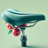 Bicycle saddle on light pastel green background