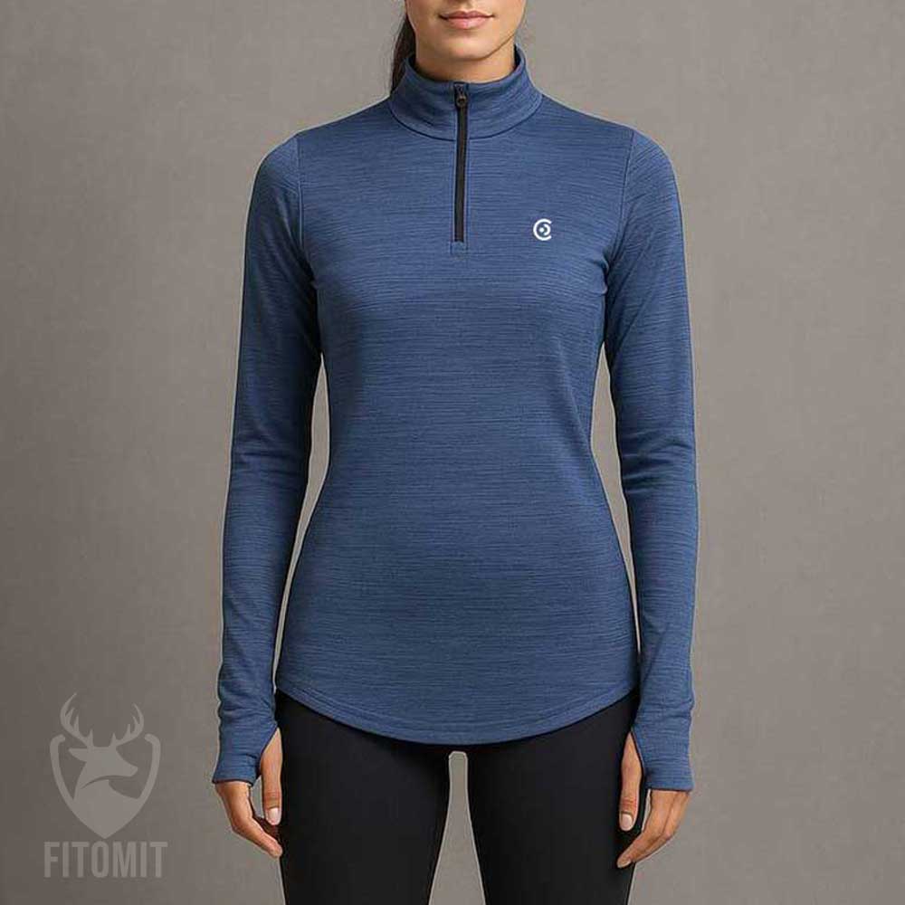 نیم زیپ زنانه فینگر دار COCO SPIRIT| تیشرت نیم زیپ |تیشرت کوکو | تیشرت کوهنوردی | تیشرت طبیعت گردی | تیشرت زنانه | تیشرت مردانه